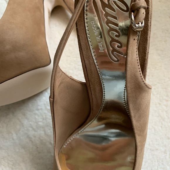 NWT Gucci Platform Sling back Peep toe Shoes. 38 - Picture 8 of 8
